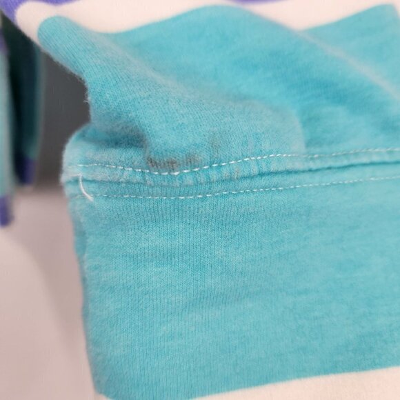 Wildfox Striped Sweatshirt Womens Size M Blue Aqua Soft Terry Cloth - Picture 7 of 7